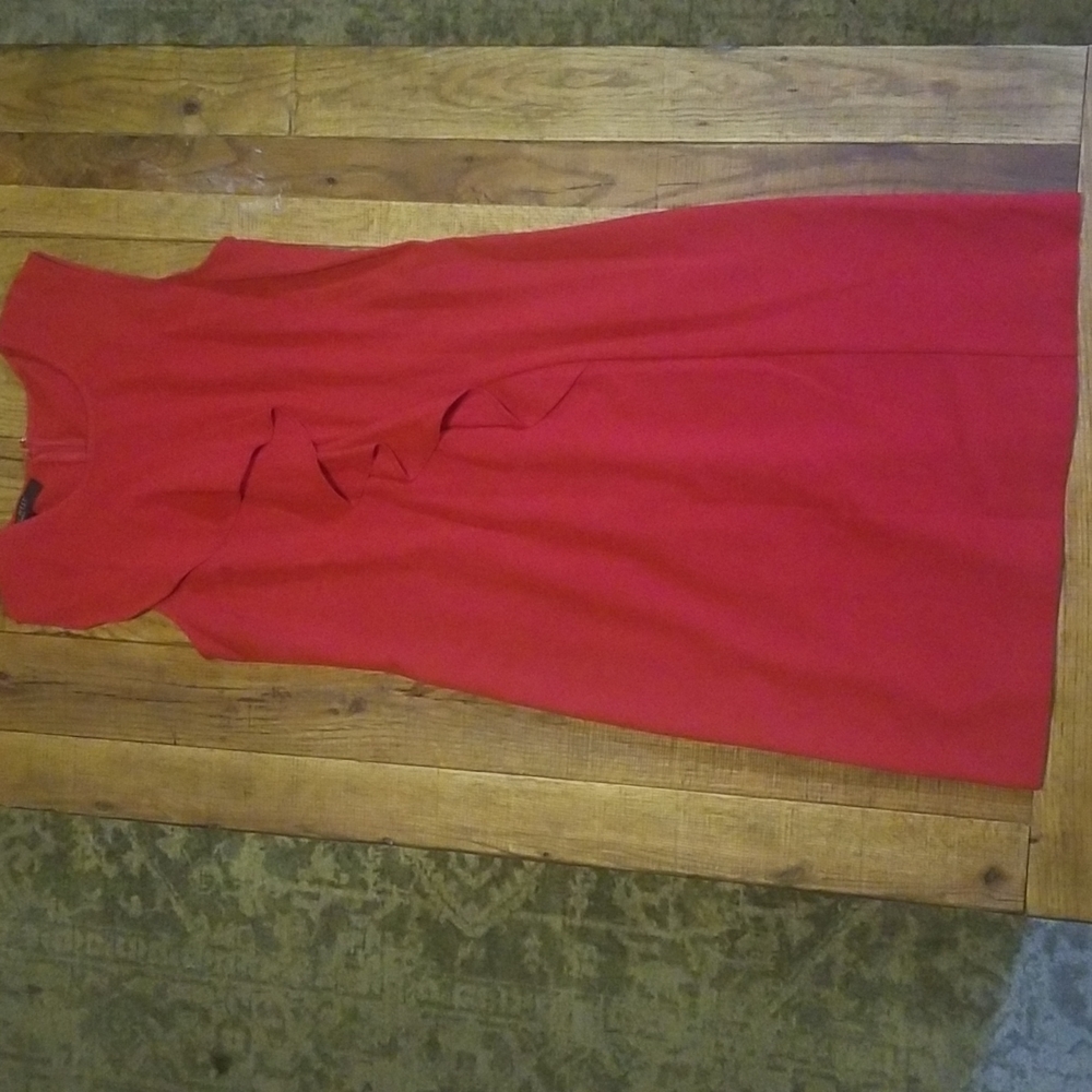 Nine West Red dress with Front Ruffle detail